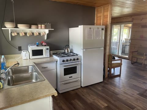 Standard Cabin, 3 Bedrooms, Lake View | Private kitchen | Full-size fridge, microwave, oven, stovetop