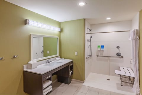 Suite, 1 King Bed, Accessible, Non Smoking (Roll-in Shower) | Bathroom shower