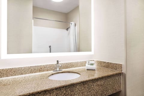 Eco-friendly toiletries, hair dryer, towels