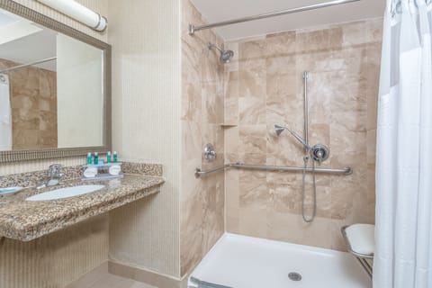 Standard Room, 2 Queen Beds, Accessible (Communications, Mobil, Roll-In Shower) | Bathroom | Combined shower/tub, hydromassage showerhead, eco-friendly toiletries