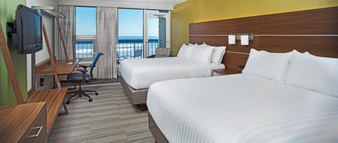 Standard Room, 2 Queen Beds, Oceanfront | Hypo-allergenic bedding, in-room safe, desk, laptop workspace