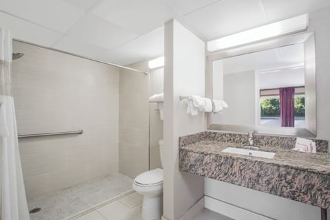 2 Double Beds Non-Smoking ADA Room | Bathroom | Combined shower/tub, free toiletries, hair dryer, towels