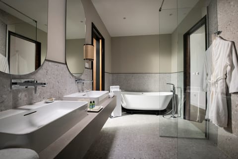 Signature Suite, Terrace, City View | Bathroom | Eco-friendly toiletries, hair dryer, towels, soap