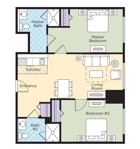 Standard Room, 2 Bedrooms | 1 bedroom, in-room safe, iron/ironing board, free WiFi