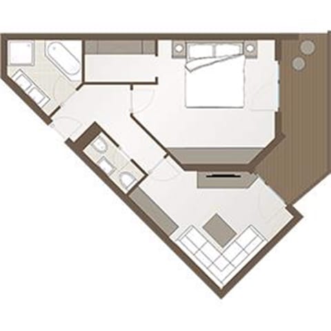 Deluxe Suite, 1 Bedroom, Non Smoking | Floor plan
