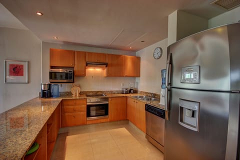 Superior Penthouse, 3 Bedrooms | Private kitchen | Coffee/tea maker, highchair