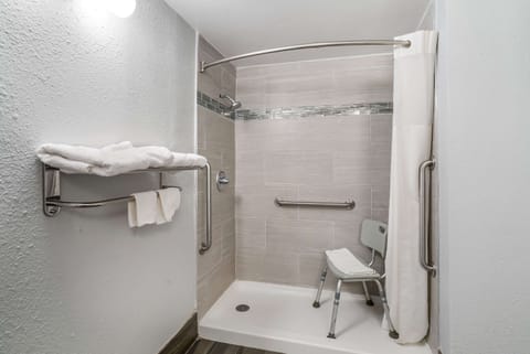 Room, 1 King Bed, Non Smoking | Bathroom | Free toiletries, hair dryer, towels, soap