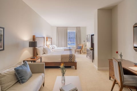 Suite, 2 Queen Beds, City View | Egyptian cotton sheets, premium bedding, in-room safe, laptop workspace