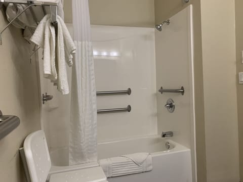 Suite, 1 Queen Bed with Sofa bed, Accessible, Non Smoking (Accessible Tub) | Bathroom | Free toiletries, hair dryer, towels, soap