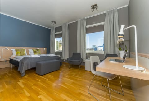 Premium bedding, desk, soundproofing, iron/ironing board