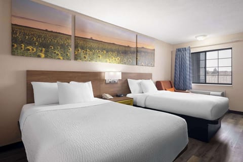 Double Room, 2 Double Beds | In-room safe, desk, free cribs/infant beds, rollaway beds