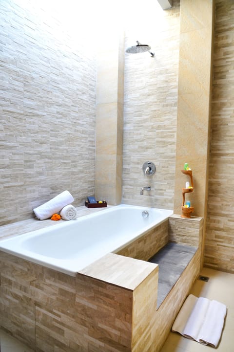 Villa, 1 Bedroom, Private Pool | Bathroom | Separate tub and shower, deep soaking tub, designer toiletries