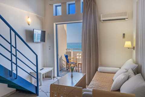 Family Maisonette with Sea View | Egyptian cotton sheets, premium bedding, memory foam beds, minibar