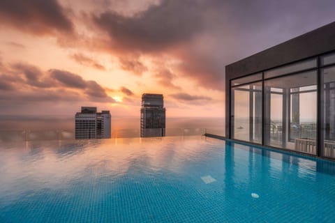 Indoor pool, outdoor pool, sun loungers