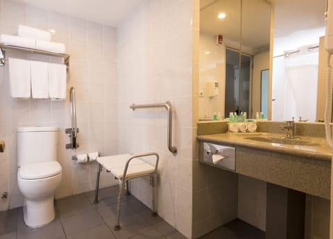 Standard Room, 2 Queen Beds, Accessible Bathtub | Bathroom | Free toiletries, hair dryer, towels