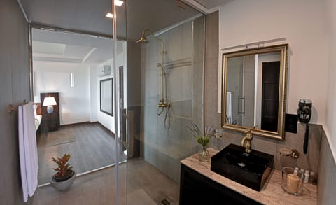 Suite | Bathroom | Shower, rainfall showerhead, free toiletries, hair dryer