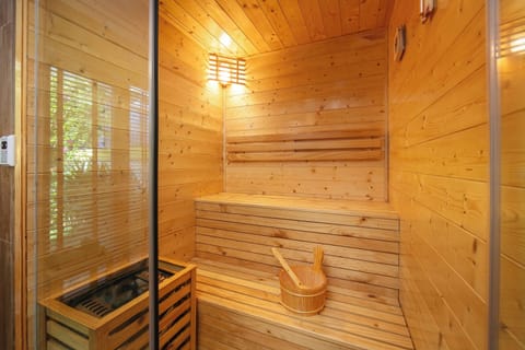 Sauna, spa tub, steam room, body treatments, hot stone massages