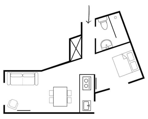 44AS - 1 Bedroom (Street View) | Floor plan