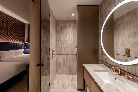 Deluxe Room, 2 Queen Beds, City View, Top Floors | Bathroom | Shower, hair dryer, towels