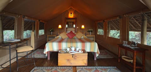 Luxury Tent | In-room safe, blackout drapes, bed sheets