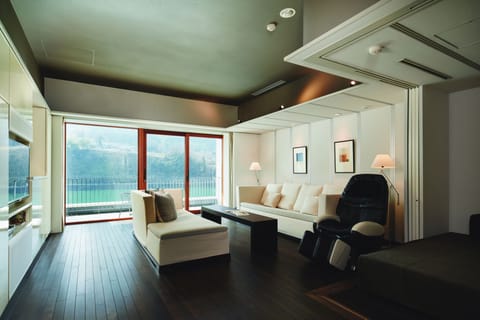 Deluxe Suite, 1 Bedroom, Non Smoking, River View (213) | Living room | Flat-screen TV, DVD player