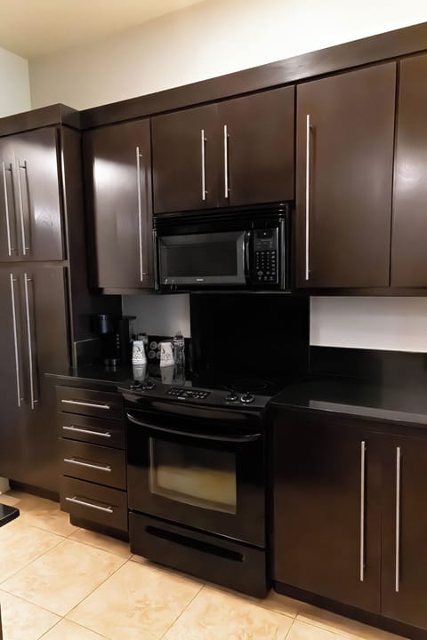 Fridge, microwave, coffee/tea maker