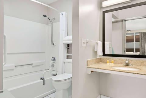 Room, 1 King Bed, Accessible, Non Smoking (Mobility/Hearing/Tub w/Grab Bars) | Bathroom | Combined shower/tub, free toiletries, hair dryer, towels