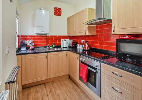 Luxury Apartment, 1 Bedroom | Private kitchen | Full-size fridge, microwave, oven, stovetop