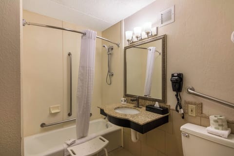 Room, 2 Queen Beds, Accessible, Non Smoking | Bathroom | Combined shower/tub, free toiletries, hair dryer, towels