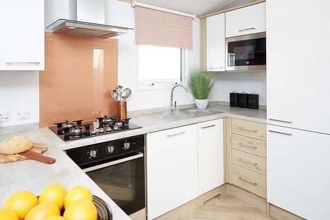 Fridge, microwave, stovetop, electric kettle