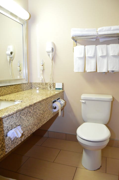 Double Room, 2 Queen Beds, Non Smoking | Bathroom | Combined shower/tub, free toiletries, hair dryer, towels