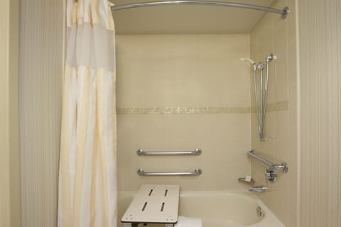 Suite, Accessible, Bathtub (2 Double Beds with Sofabed) | Bathroom | Shower, free toiletries, hair dryer, towels