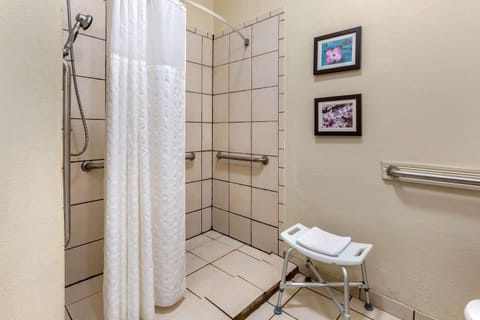 Room, 2 Queen Beds, Accessible, Non Smoking | Bathroom | Bathtub, hair dryer, towels