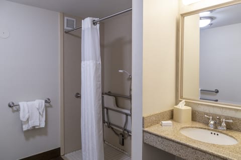 Suite, 2 Queen Beds, Accessible | Bathroom | Combined shower/tub, free toiletries, hair dryer, towels