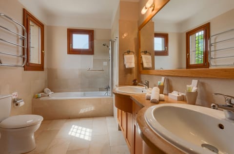 Superior Villa, 2 Bedrooms, Private Pool, Pool View | Bathroom | Combined shower/tub, free toiletries, hair dryer, bathrobes