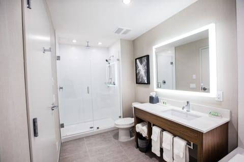 Suite, 1 King Bed, Jetted Tub | Bathroom | Free toiletries, hair dryer, towels