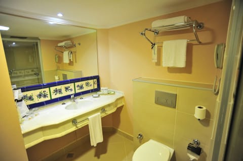 Deluxe Room | Bathroom | Hair dryer, towels