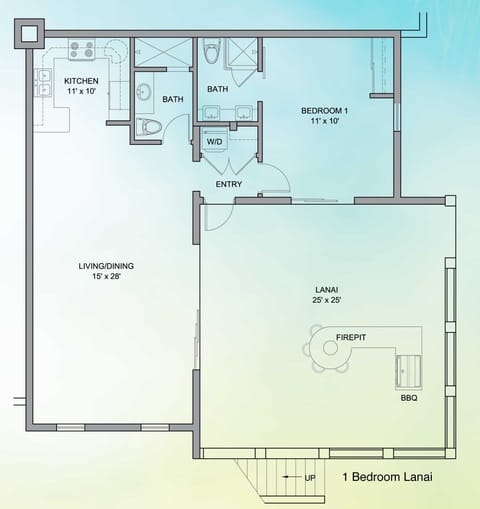 Bungalow, 1 Bedroom (Lanai) | Floor plan