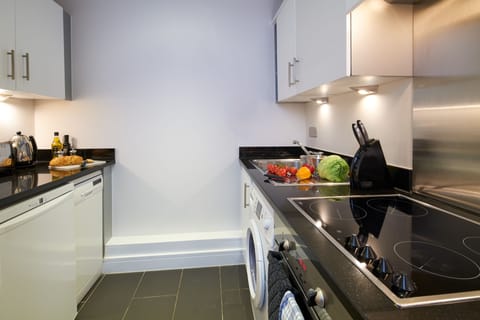 Luxury Open Plan Apartment | Private kitchen | Fridge, microwave, oven, stovetop