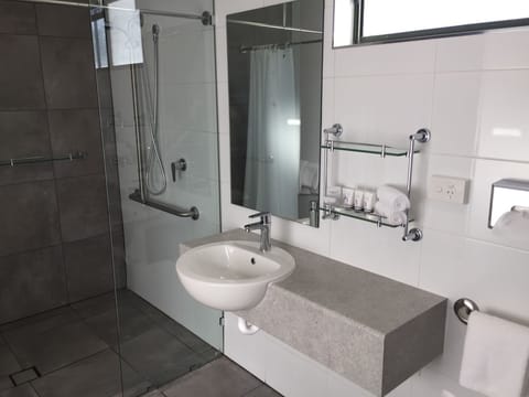 Premium Studio, 1 Queen Bed, Accessible | Bathroom | Shower, free toiletries, towels