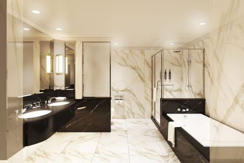 Executive Suite, 1 Bedroom | Bathroom | Separate tub and shower, deep soaking tub, rainfall showerhead