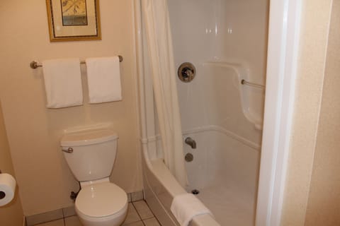 Bathroom | Combined shower/tub, free toiletries, towels, soap