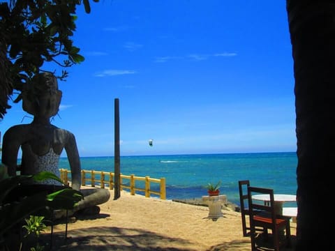 On the beach, sun loungers, snorkeling, kayaking