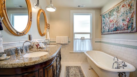 Isabelle Suite | Bathroom | Separate tub and shower, deep soaking tub, designer toiletries