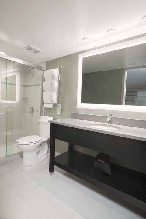Standard Room, 1 King Bed | Bathroom | Combined shower/tub, hydromassage showerhead, free toiletries