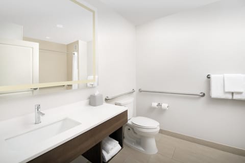 Standard Room, 1 King Bed, Accessible (Roll-In Shower) | Bathroom | Free toiletries, hair dryer, towels