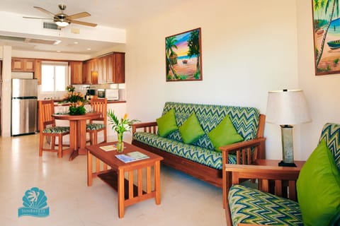 1 Bed Room Pool Side, Pool View Suite | Private kitchen | Full-size fridge, microwave, stovetop, coffee/tea maker