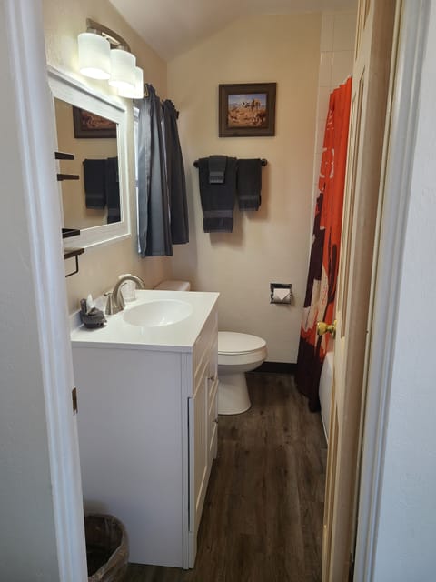 Cabin, 1 Queen Bed, Non Smoking, Kitchenette | Bathroom | Shower, hair dryer, towels, soap