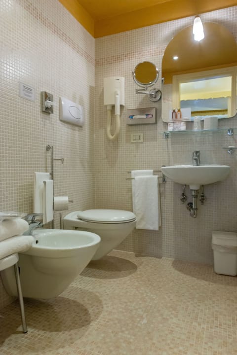 Free toiletries, hair dryer, slippers, bidet