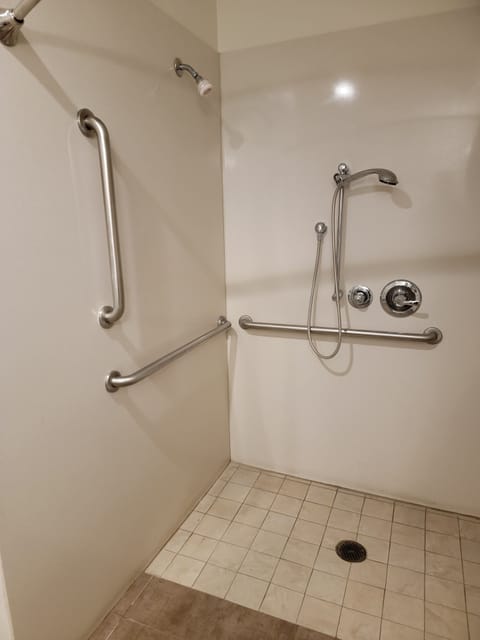 Room, 1 King Bed, Accessible, Non Smoking (Mobility,roll-in shower) | Bathroom | Combined shower/tub, towels